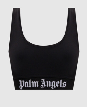 Palm Angels Чорний топ з візерунком логотипа PWVO010S26FAB001