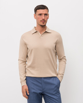 Stefano Ricci Поло бежеве з довгими рукавами з шовком K616440P36F26109