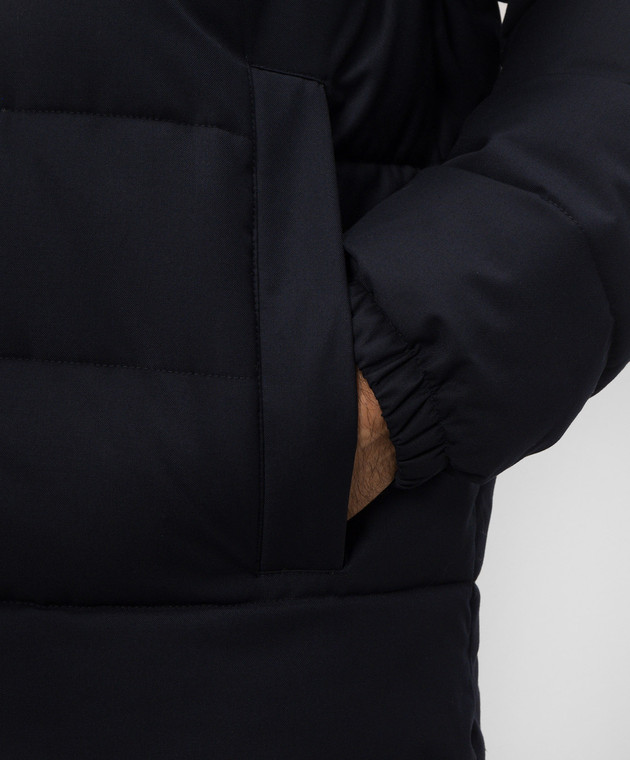 Trussardi Синя стьобана куртка з вишивкою емблеми 8005M000031NMO811N18 зображення 5