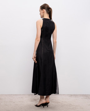 Loulou de Saison Черное платье IRAKA из шелка IRAKA