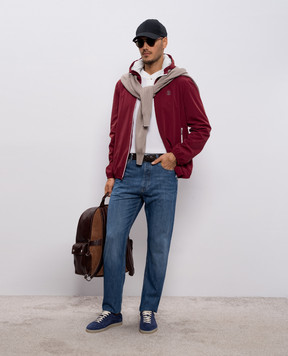 Brunello Cucinelli Сині джинси з вишивкою емблеми ME645O1090