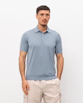 Brunello Cucinelli Поло блакитного кольору M29800125