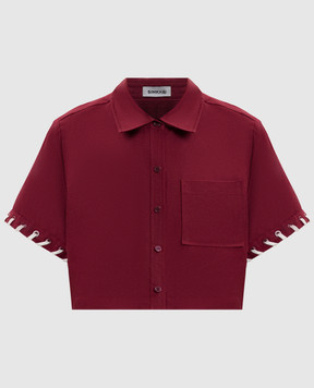 Simkhai Бордова укорочена сорочка з льоном 1262285SW