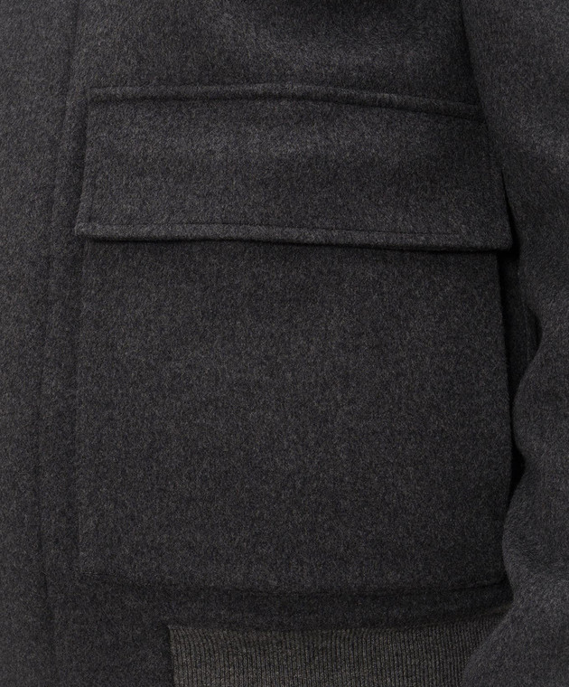 Brunello Cucinelli Сіра куртка з вовни та кашеміру MV4659808 зображення 5