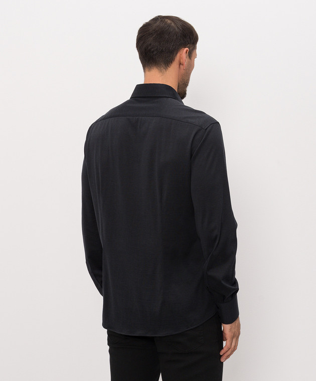 Brunello Cucinelli Черная рубашка с шелком MH8366686 изображение 4