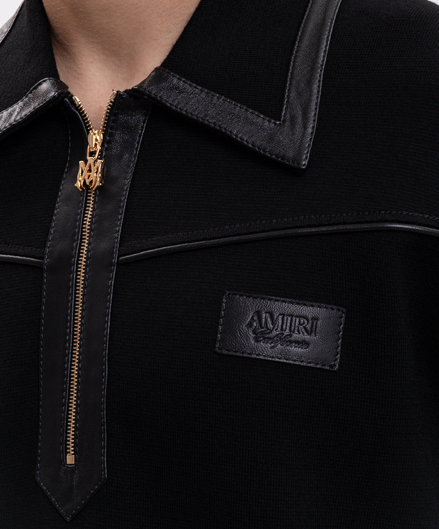 AMIRI Черное поло из шерсти AM426KN024 изображение 5