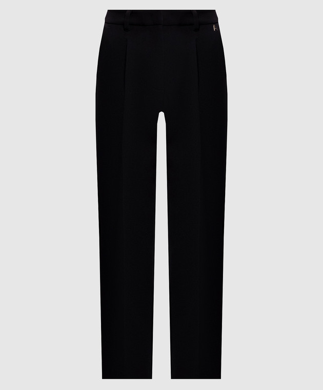 Twinset Черные брюки с монограммой 262AP2345