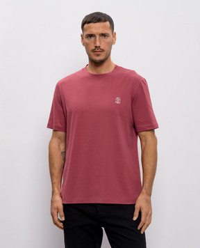 Brunello Cucinelli Червона футболка з принтом емблеми M0B138440