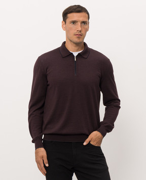 Bertolo Cashmere Фиолетовое поло из шерсти и шелка 902636002587