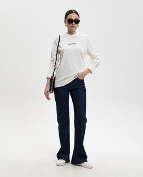 Jil Sander Білий лонгслів з принтом логотипа J02GC0141J20103