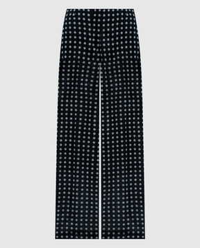 Ermanno Scervino Черные брюки из шелка в горох D486P716XPN