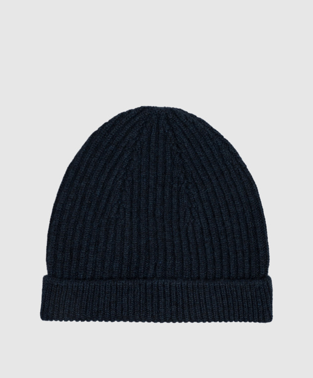 Bertolo Cashmere Темно-синяя шапка из кашемира 500019000005 изображение 3