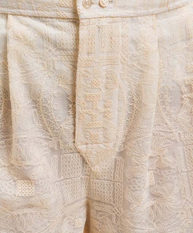 Ermanno Scervino Бежеві шорти з вишивкою D482P763UCX зображення 5