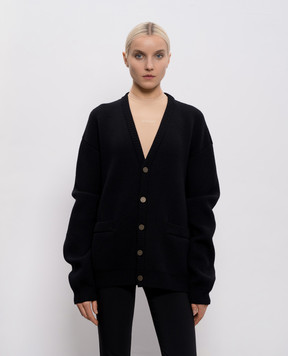 Vetements Чорний кардиган з вовни мериноса ME76KN103B
