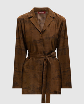 Max Mara Коричнева блуза BITURO із шовку MSTABITURO