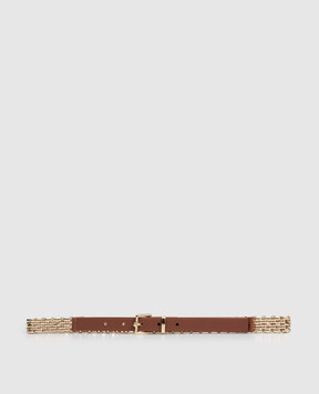 Max Mara Weekend Коричневый комбинированный ремень WKAPACCHE
