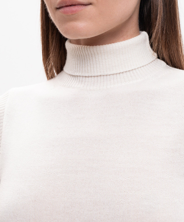 Max Mara Sportmax Топ цвета айвори ESCHIMO из шерсти SPXESCHIMO изображение 5