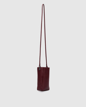 Brunello Cucinelli Бордовая кожаная сумка с тиснением логотипа MWXAD2739P