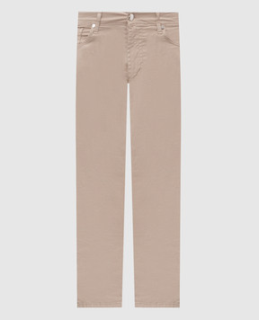 Enrico Mandelli Бежевые брюки с патчем логотипа 0MIAMI5695