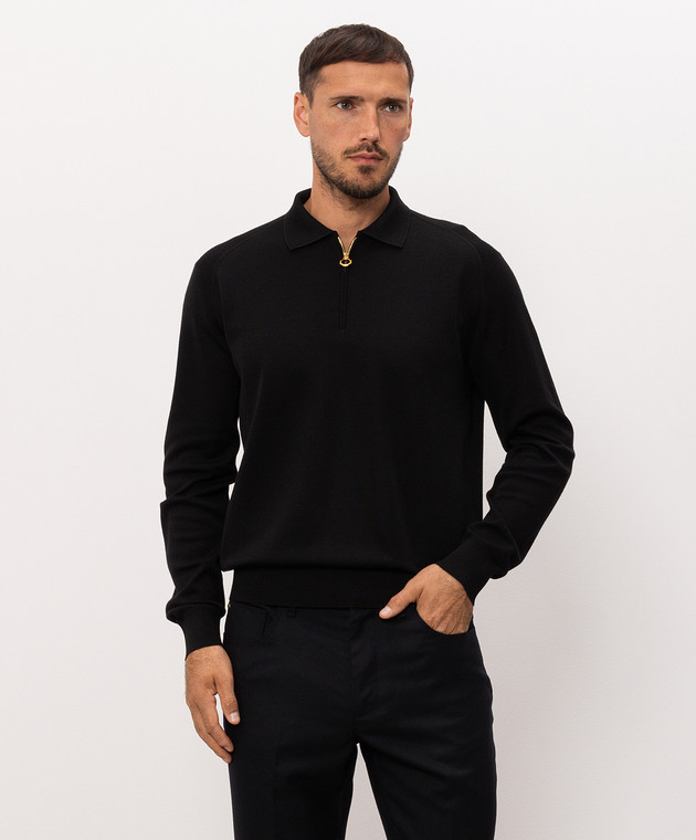 Stefano Ricci Черное поло из кашемира W505022P30W26301 изображение 3
