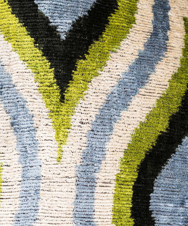 Les Ottomans Голубая декоративная подушка из шелка в принт V10040X50D изображение 3