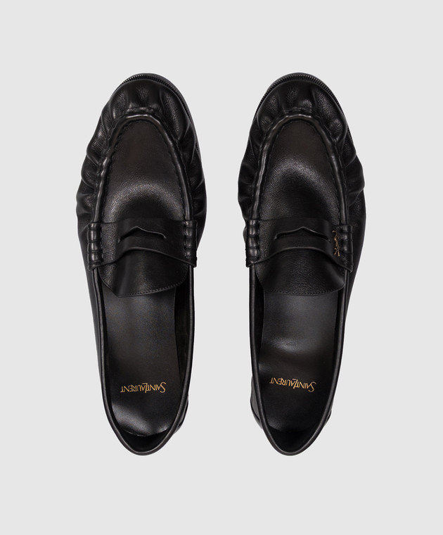 Saint Laurent Черные кожаные лоферы 83947125VAA изображение 4