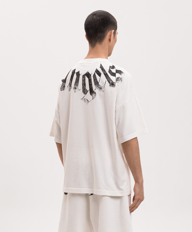 Palm Angels Футболка с принтом логотипа цвета айвори PMAA10DS26JER002 изображение 4