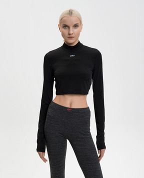 Off-White Чорний укорочений топ OFF Jer 2AD235C99JER002