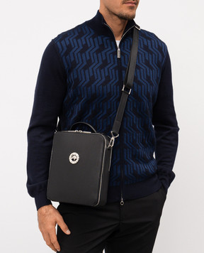 Stefano Ricci Чорна шкіряна сумка з фактурною емблемою ND218I1GTPVH