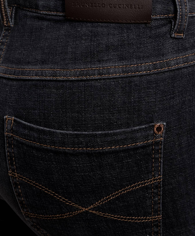 Brunello Cucinelli Синие джинсы с логотип патч MP065P5679 изображение 5