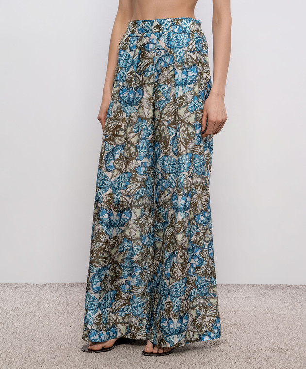 Momoni Штани Aspen із шовку в принт MOPA01902MO зображення 3