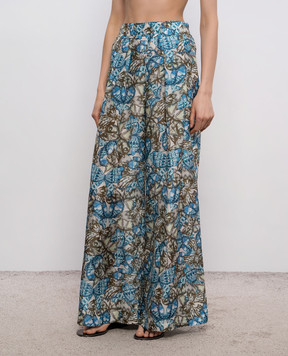 Momoni Штани Aspen із шовку в принт MOPA01902MO