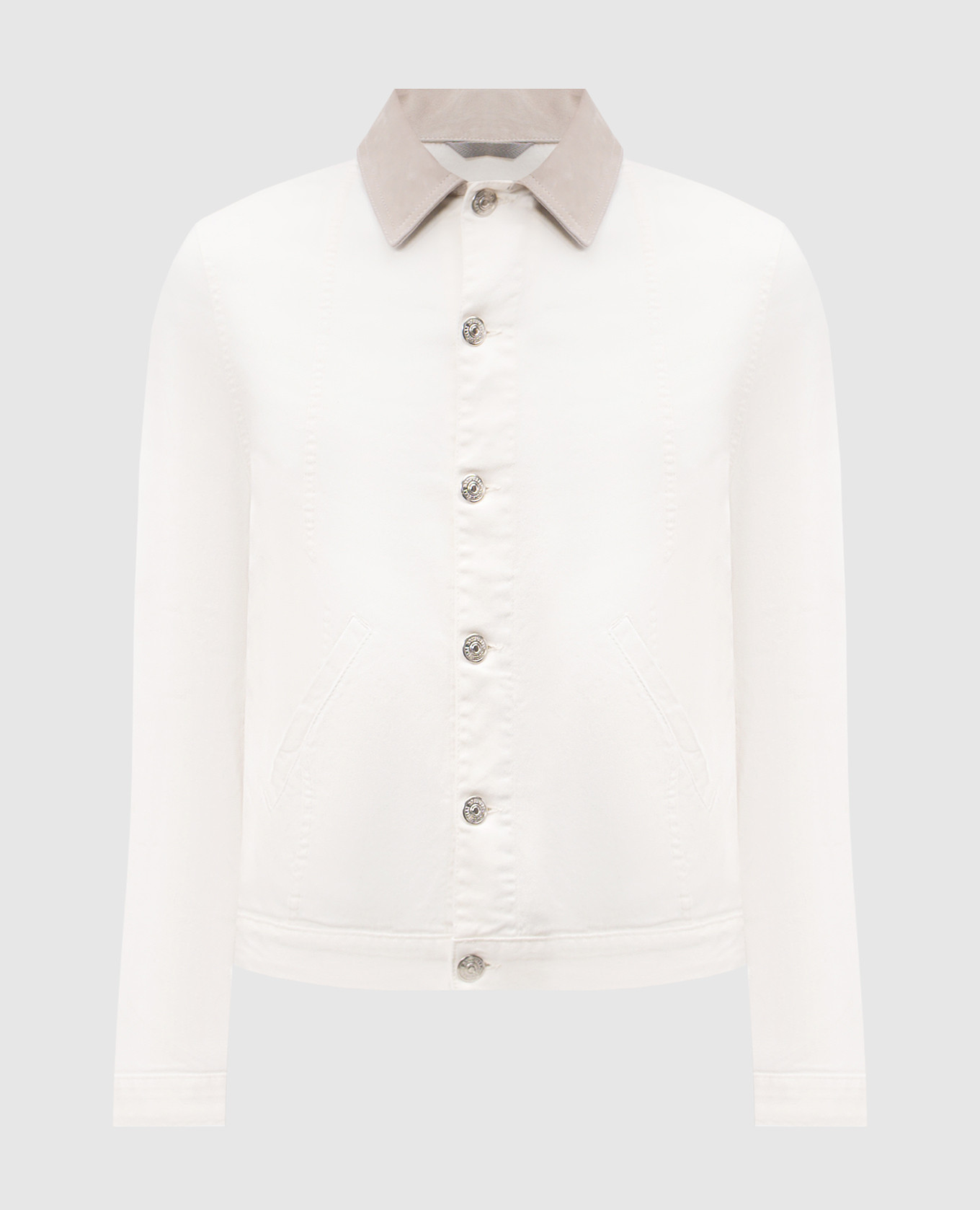 Белая джинсовая куртка