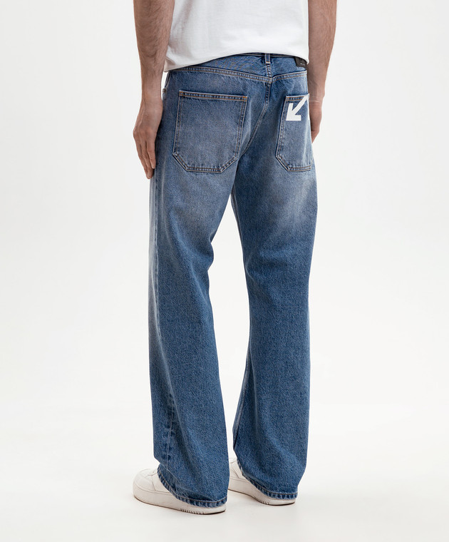 Off-White Синие джинсы с эмблемой Half Arrow 44XYA18JS26D002 изображение 4