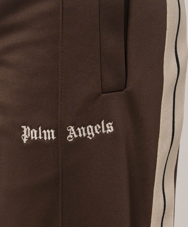 Palm Angels Коричневі спортивні штани з вишивкою логотипа PAMCJ002FB001 зображення 5