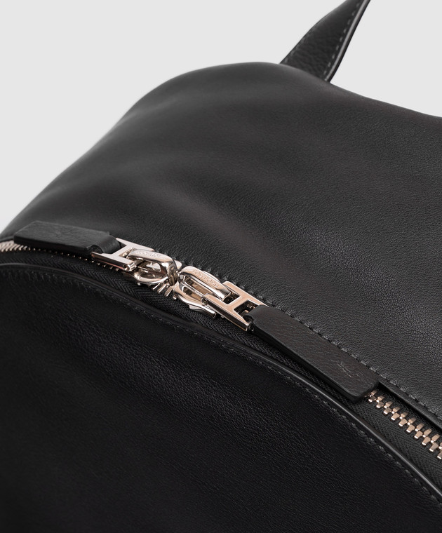 Tom Ford Черный кожаный рюкзак с принтом логотипа H0735LCL606Y изображение 4