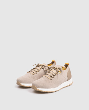 Doucal's Бежевые комбинированные кроссовки с логотипом DU3222SYDNPZ830