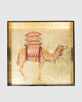 Les Ottomans Декоративний лакований піднос з принтом у вигляді верблюда MWLT01