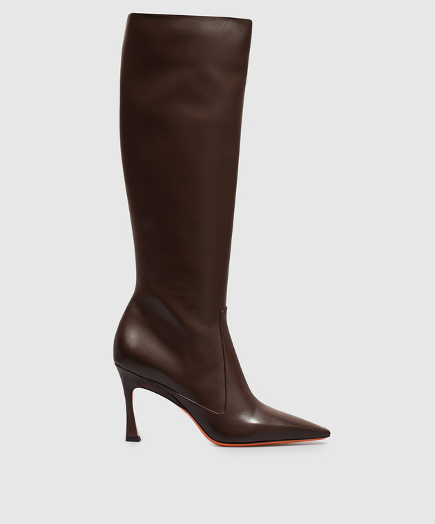 Santoni Коричневі шкіряні чоботи WSTV72388HI2NXUY