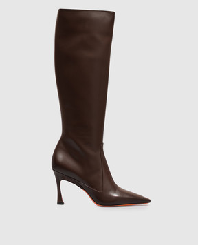 Santoni Коричневые кожаные сапоги WSTV72388HI2NXUY