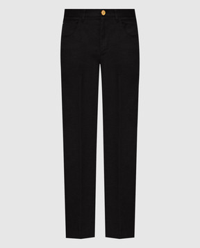 Stefano Ricci Чорні штани з льону та шовку M8T62B0190TXFIL