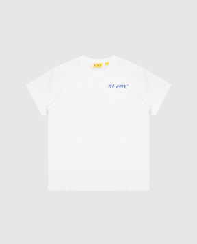 Off-White Детская белая футболка с принтом 44BAA002S26J005