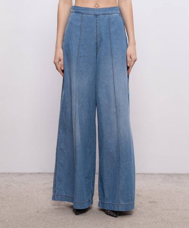 Ermanno Scervino Life Синие брюки с эффектом денима D484P703YKR изображение 3