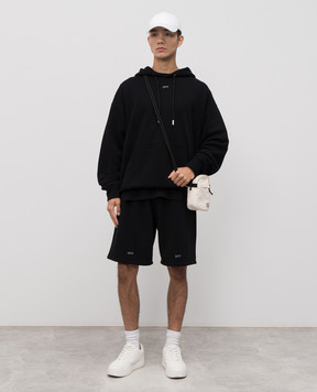 Off-White Чорні шорти з принтом логотипа 44MCI013F5F005
