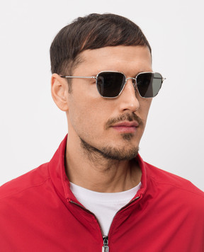 Alexander McQueen Серебристые очки с гравировкой логотипа 861681I3330