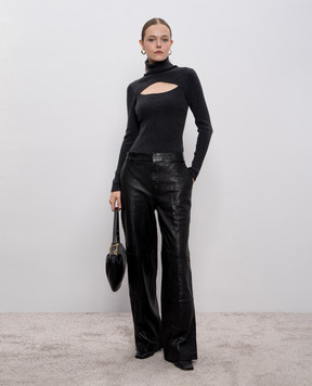Allude Сірий гольф з вовни та кашеміру в рубчик 25517721