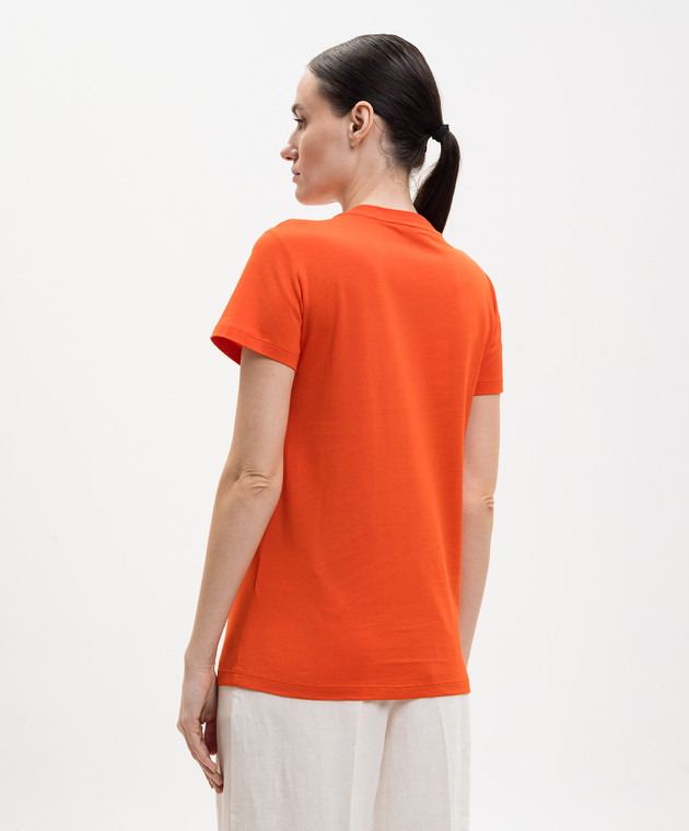 Max Mara Оранжевая футболка GIOVANE с вышивкой монограммы MXMGIOVANE изображение 4