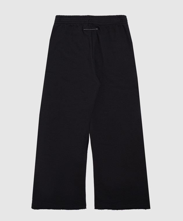 Maison Margiela MM6 Детские черные спортивные штаны с принтом M61158MM02X изображение 2