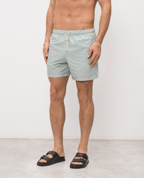 Canali Зелені шорти для плавання в брендовий принт UA0010193024