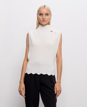 Twinset Жилет цвета айвори с брошью 262TP3050
